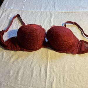 Auden Lace Underwire Bra - Deep Red